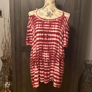 Love on a Hanger cut out, tie dyed, short-sleeved shirt